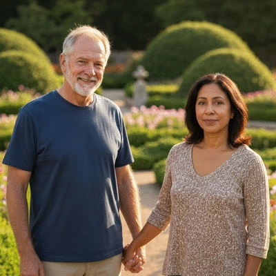 A couple holding hands, symbolizing reconciliation and renewed trust after a period of no-contact, with a soft focus background, no text, no words, no typography, 8K