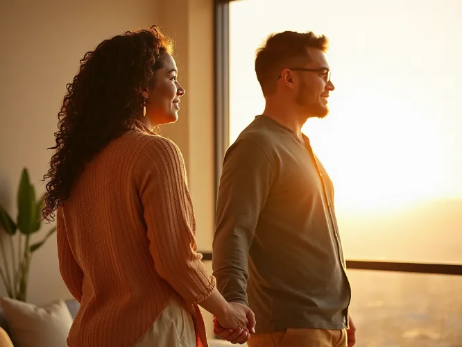 Couple holding hands, symbolizing marriage restoration and hope